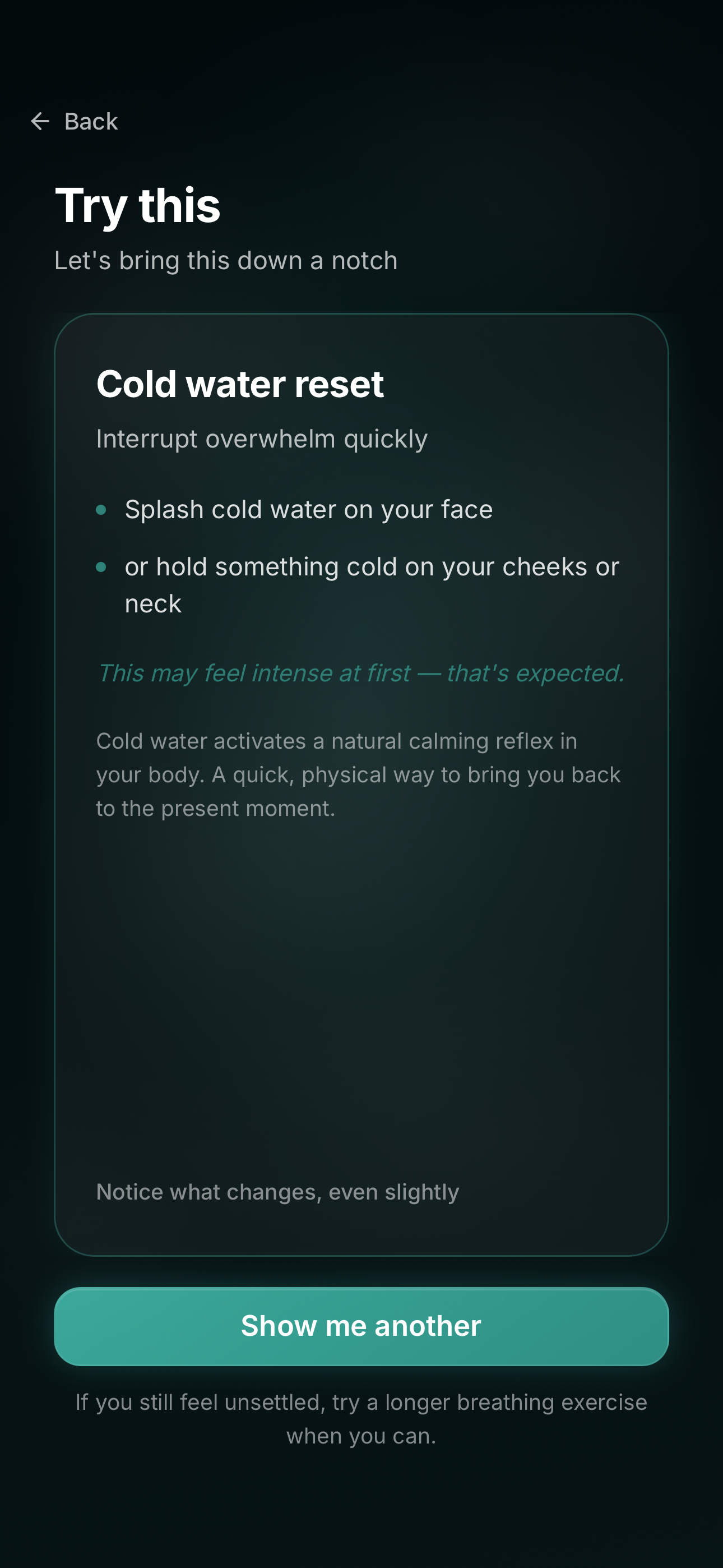 Cold water reset suggestion